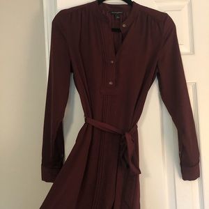 EUC Banana Republic Tie-Waist Pintuck Dress - Wine